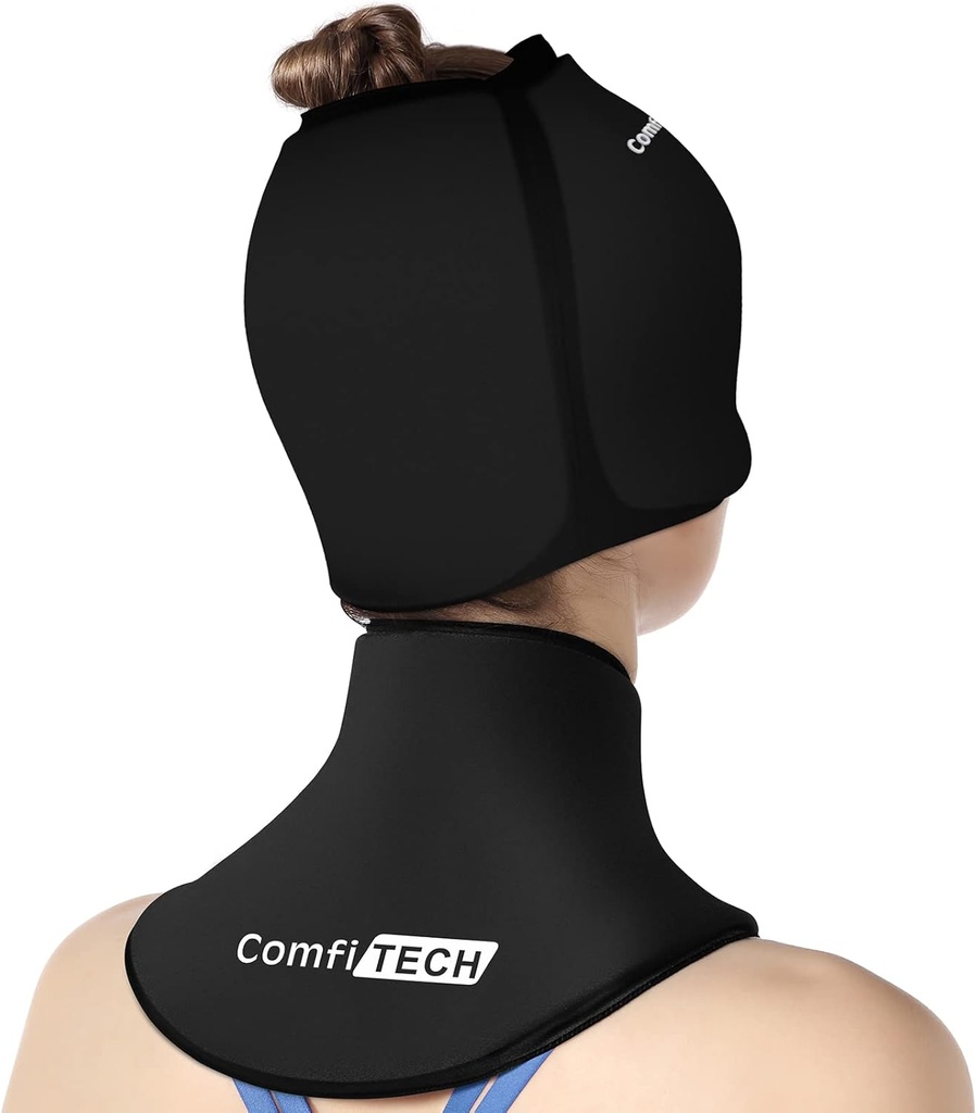 ComfiTECH κρύο καπάκι και το πακέτο πάγου Neck Wrap Gel Combo, Πακέτο φροντίδας για το κεφάλι και Cervical, Medium