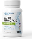 Puregen Labs Alpha Lipoic Acid 600mg [High Potency] 180 Σερβιρίσματα - Αντιοξειδωτική Υποστήριξη 