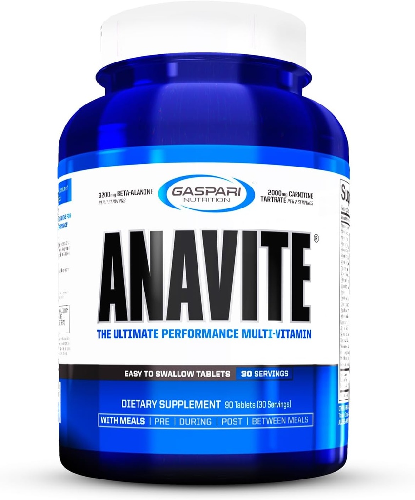 Gaspari Διατροφή Αναβίτη, Αθλητισμός Multi-Vitamin με Αμινοξέα, Βήτα-Αλανίνη και L-Καρνιτίνη, Ενισχυμένη απόδοση και ανάκτηση (Νέο Μικρότερο Μέγεθος, 30 Υπηρεσίες)