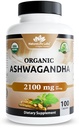 NaturaLife Labs Organic Ashwagandha 2100 mg ανά υπηρεσία – Ρίζα σκόνη & εκχύλισμα – 100 κάψουλες – Vegan, μη ΓΤΟ, Χωρίς γλουτένη