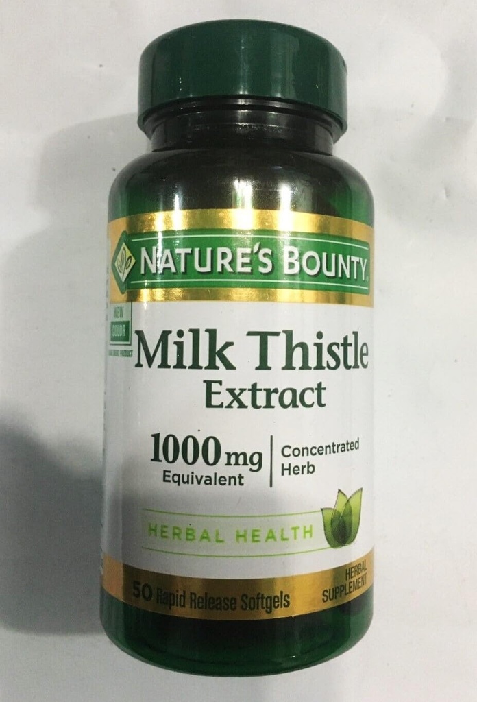 Γαϊδουράγκαθο γάλα της φύσης 1000mg, συμπλήρωμα υγείας βοτάνων, ημερήσιο συμπλήρωμα, χωρίς γλουτένη, Softgels ταχείας απελευθέρωσης, 50 Ct