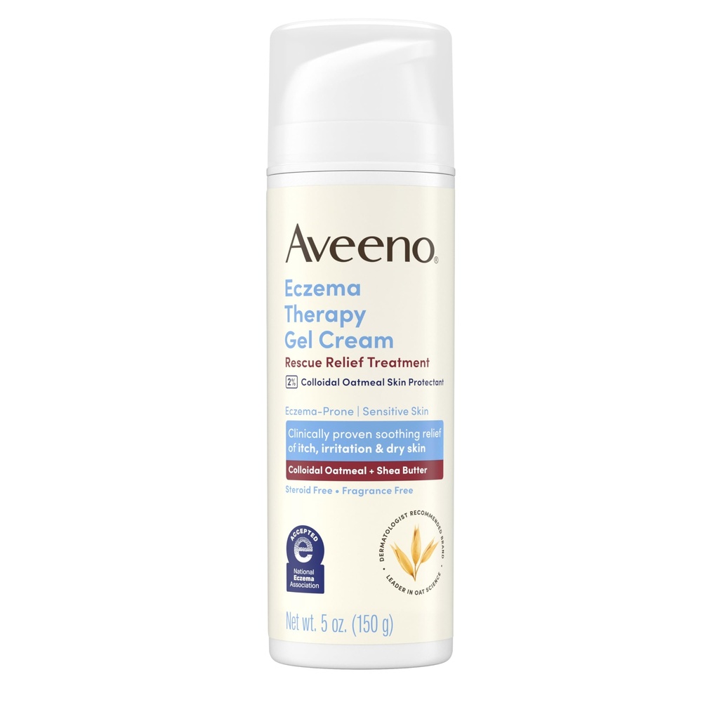 Aveeno Eczema Therapy Rescue Relief Relief Relief Cream με Κολλοειδές Προστατευτικό του Δέρματος Βρώμης, Αμέσως Καταπραϋντικό & Ψύξη Ichy Dry Skin Flare-Ups, Steroid & Fragrance Free, 5.0 fl. oz.