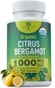 Organic Citrus Bergamot Supplement - Μόνο USDA, Cardiologist Formulated with 200+ Scientific Studies -1000mg - Patented Extract, Heart, Cholesterol, & Lipid - Ιταλικά Argamot High Polyphenols 60caps
