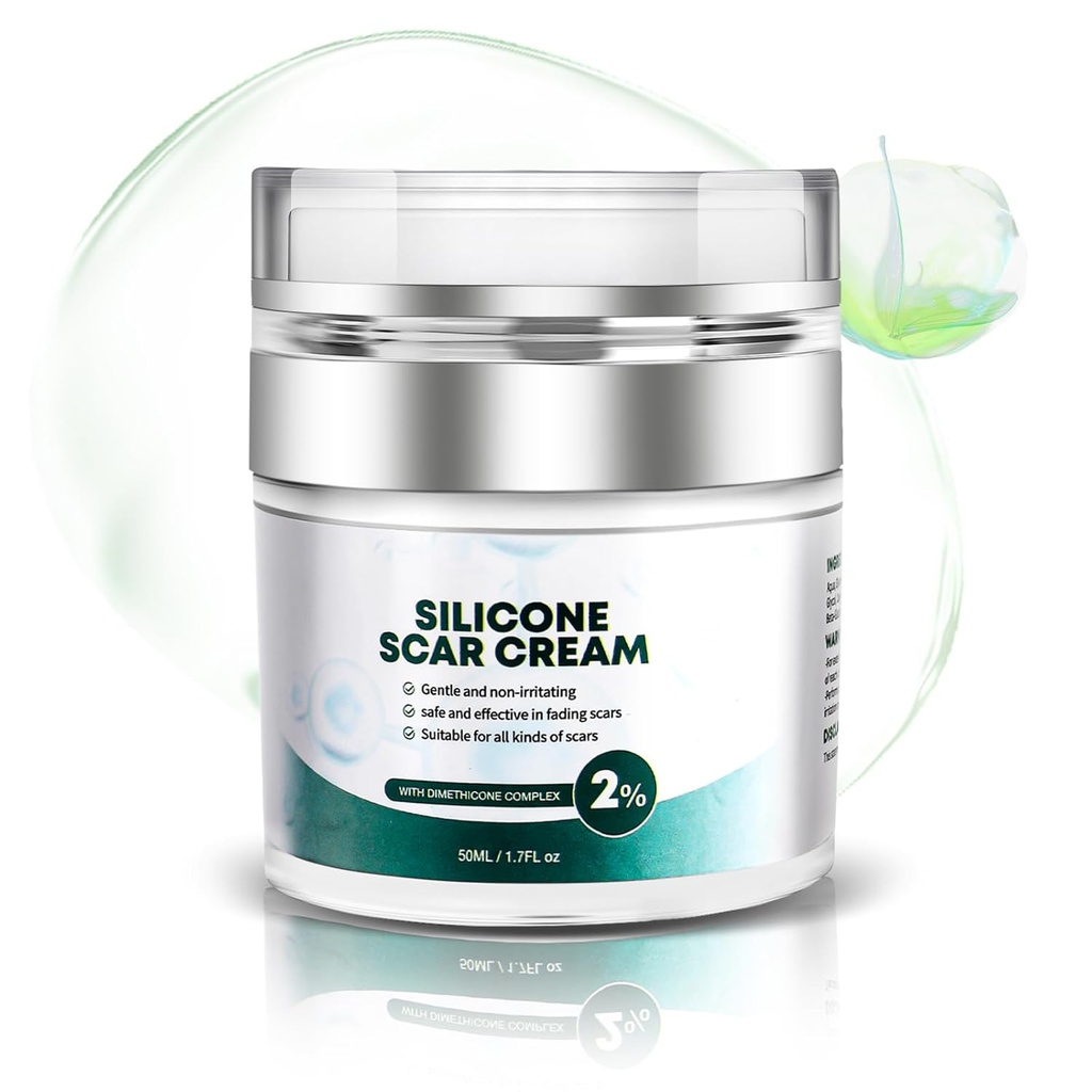 Advanced Scar Cream, Silicone Gel for Scars, Επαγγελματική κρέμα αφαίρεσης ουλών για χειρουργικές ουλές, Stretch Marks, Old and New Scars 1.7 oz(50ml)