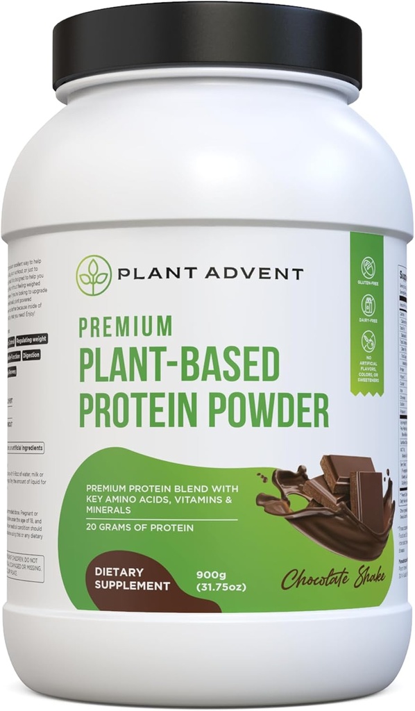 Premium Φυτική Σκόνη Πρωτεΐνης - 100% Vegan, Χωρίς Τεχνητές Γεύσεις, Χωρίς Γλουτένη και Χωρίς Γαλακτοκομικά (2 lbs, Σοκολάτα Shake)