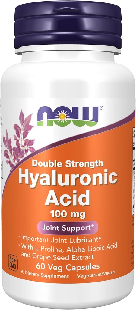 3 μπουκάλια τώρα τρόφιμα, HYALURONIC Acid 100MG 2X Plus 60 CAPS