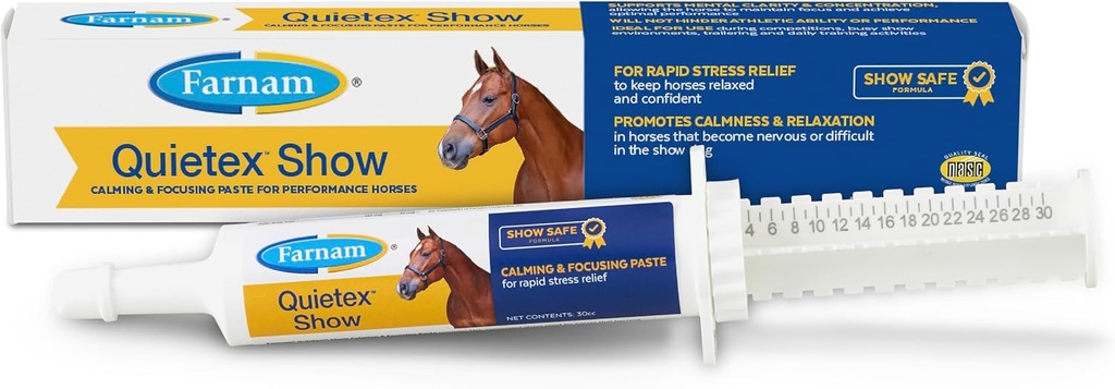 Farnam Quietex Εμφάνιση ηρεμίας & εστίασης επικόλληση, βοηθά να κρατήσει τα άλογα ήρεμος & χαλαρός που γίνονται νευρικοί στην παράσταση δαχτυλίδι 30 cc