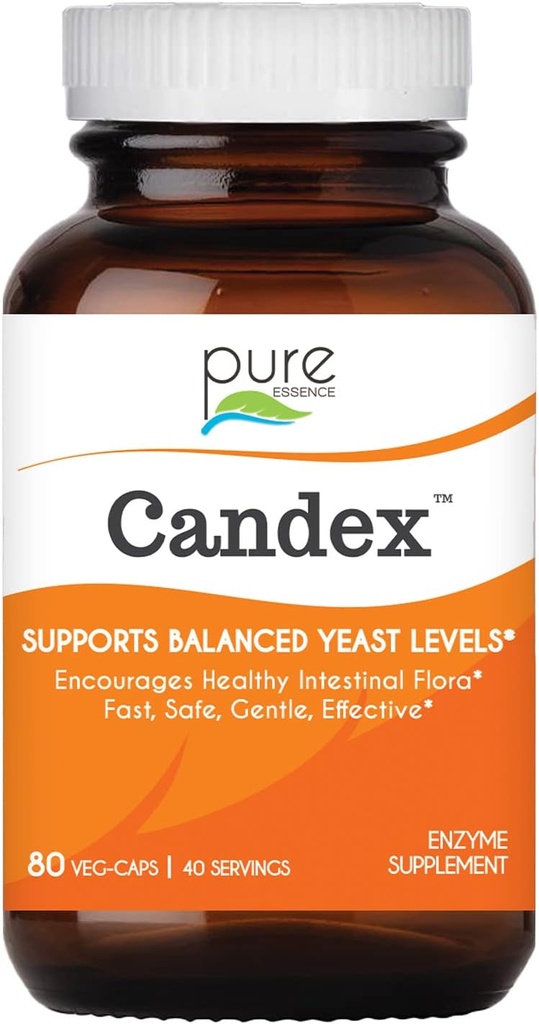 Pure Essence Candex Supplement - Yeast Overgrowth Supplement with Digestive Enzymes, Yeast Μόλυνση Προβιοτική Θεραπεία για Άνδρες και Γυναίκες - 80 Κάψουλες