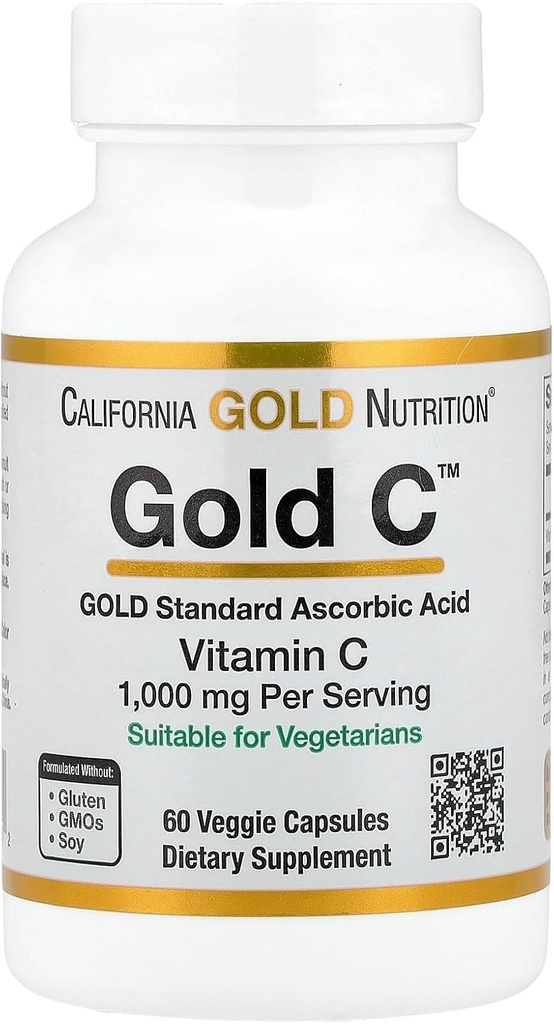 Gold Nutrition της Καλιφόρνιας Gold CTM, USP Grade Vitamin C, 1.000 mg, 60 κάψουλες Veggie