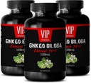VIP VITAMINS Ginkgo biloba για εφήβους - Ginkgo Biloba Leaf 120mg - για υγιή λειτουργία του εγκεφάλου (3 φιάλες - 150 κάψουλες)