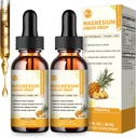 (2 Pack) M ιντσών Μαγνήσιο Γλυκινικό Υγρό Σταγόνα, Υψηλή απορρόφηση Υγρό Μαγνήσιο Σύμπλεγμα με Bromelain, ΒιταμίνηC, D3,B6 & Ψευδάργυρο, Thereonate συμπλήρωμα για τη νύχτα, Mood, μυών & Οστών Υποστήριξη