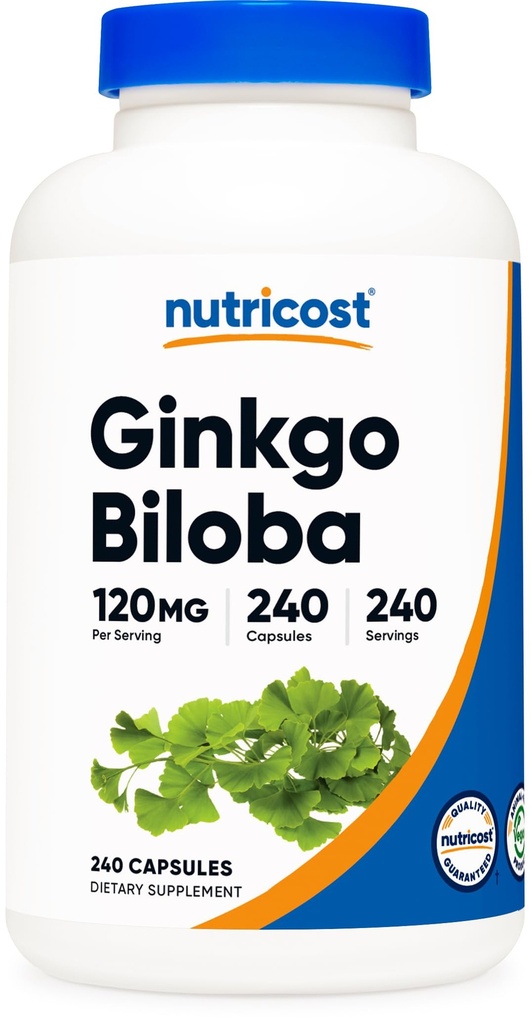 Nutricost Ginkgo Biloba 120mg, 240 κάψουλες - Extra Strength Ginkgo Biloba Extract - Χωρίς γλουτένη & μη ΓΤΟ