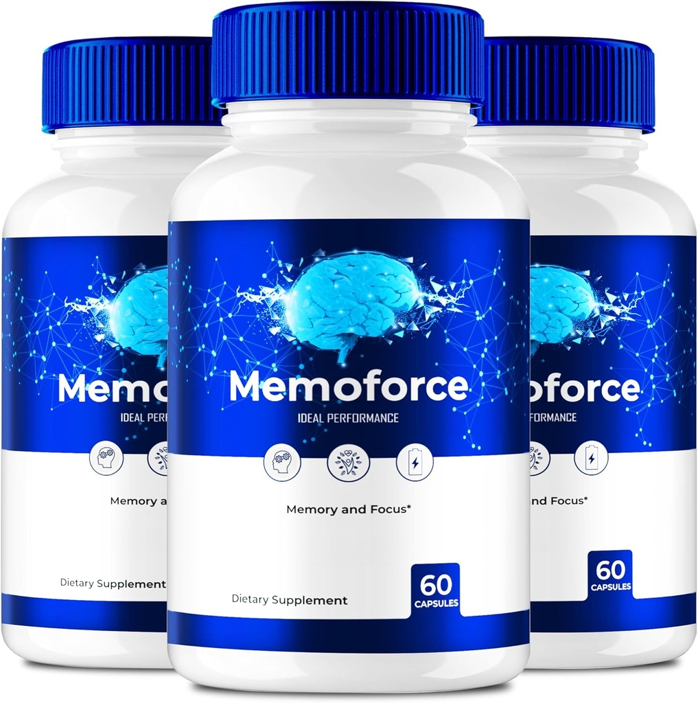 Memoforce Brain, Memoforce Hills, Memoforce Reviews, Memoforce Supplement, Memoforce Caps Advanced Formula for Memory & Focus - Maximum Strengt - Brain Health Support (3 Pack)