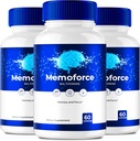 Memoforce Brain, Memoforce Hills, Memoforce Reviews, Memoforce Supplement, Memoforce Caps Advanced Formula for Memory & Focus - Maximum Strengt - Brain Health Support (3 Pack)