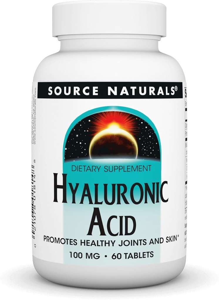 Source Naturals Υαλουρονικό οξύ, προάγει υγιείς αρθρώσεις και δέρμα *, 100mg - 60 δισκία