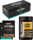 ONNIT Premium Alpha Brain Bundle - Nootropic Brain Supplement (90 Count) for Focus, Recentation & Memory + Total Human Day and Night Vitamin Packs for Men and Women (30-Day Supply)