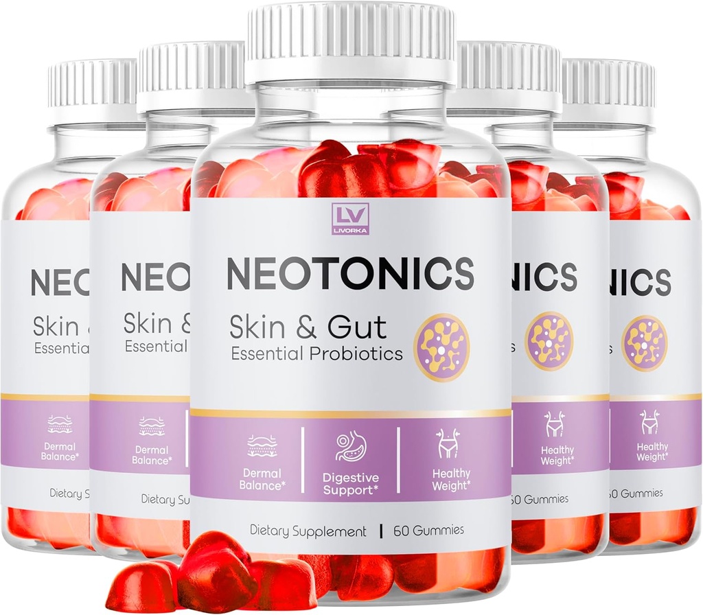 (5 Pack) Neotonics Skin And Gut Gummies, Neotonics Skin & Gut Essential Probiotics Gummies, Neotonics Skin and Gut Gummies Reviews, Neotonics Reviews, Neotonics Gummies, 300 Gummies Για 5 μήνες