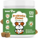 Εσωτερικά Paw Probiotics για σκύλους, Digestive Ένζυμα & Prebiotic Formula για την υγεία των ούρων, Probiotics σκύλου για τη διάρροια, Bowel & ανοσοποιητική υποστήριξη, κοτόπουλο άρωμα, 120 μαλακά μάσημα