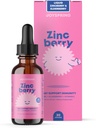 JoySpring ZincBerry - Παιδικό συμπλήρωμα ψευδάργυρου & βιταμίνης (1 fl oz) Ανοσοποιητικές Σταγόνες Υποστήριξης με Γευστικό μούρο για παιδιά 2-16+ Έτη