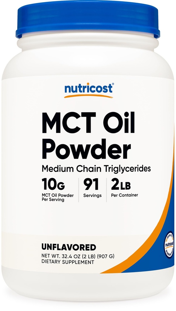 Nutricost Premium MCT Oil Powder - Best για Keto, Ketosis, και Ketogenic Diets - Μη ΓΤΟ και χωρίς γλουτένη... (2 LB (Άγευστα))