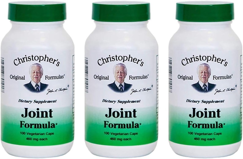 Christopher's Original Formulas Joint Formula – 100 Χορτοφαγικές κάψουλες – Συνεργατικό βοτανικό μείγμα για κοινή υποστήριξη – Made in The USA - Pack of 3