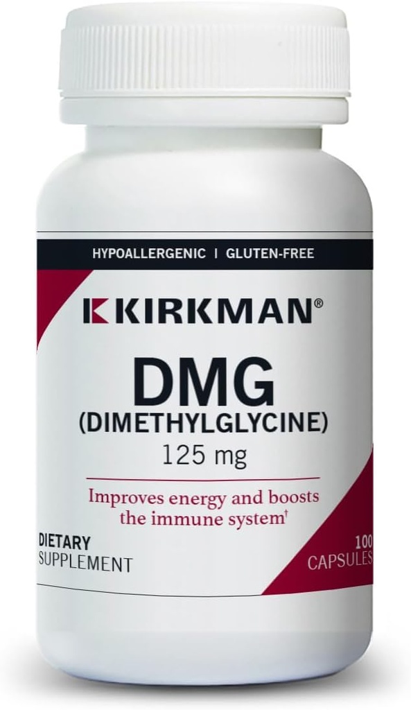 DMG (Dimethylglycine), 125 mg, 100 Capsules, Kirkman Labs