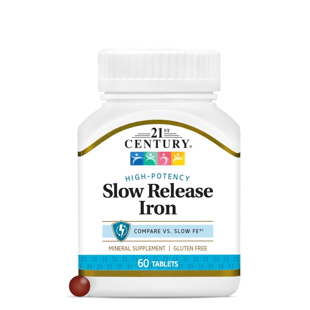 21st Century Slow Release δισκία σιδήρου, 60 Count (πακέτο των 3)