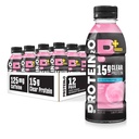 Protein2o 15g Πρωτεϊνη Whey Isolate Hydration Drink Plus Energy & Focus, 350mg ηλεκτρολυτών, βιταμινών B5 & B6, Χωρίς ζάχαρη, Βαμβάκι Κάντυ, Φιάλη 16.9 oz (Pack of 12)