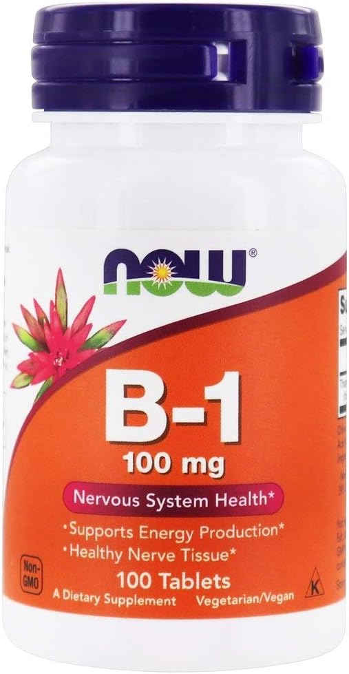 Τώρα Τρόφιμα Βιταμίνη Β-1 (Thiamine), 100 δισκία / 100 mg (πακέτο των 2)
