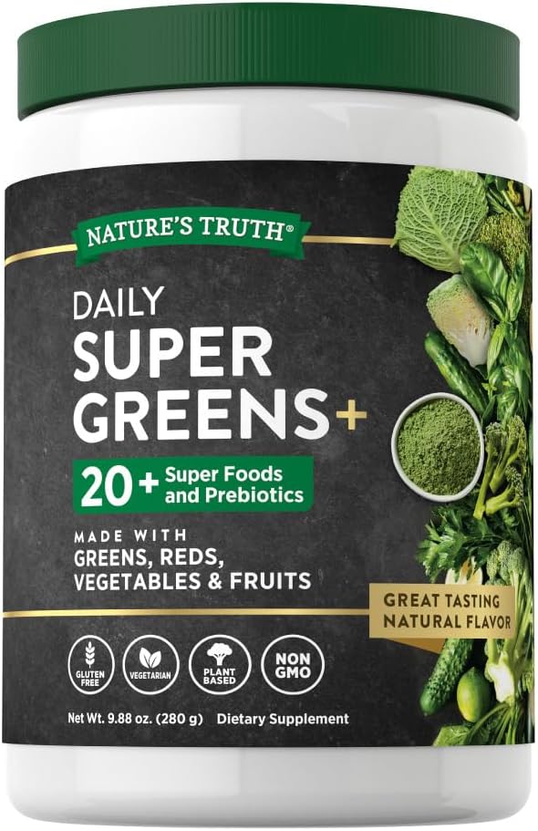 Nature's Truth Super Greens Superfood Powder Supplement 