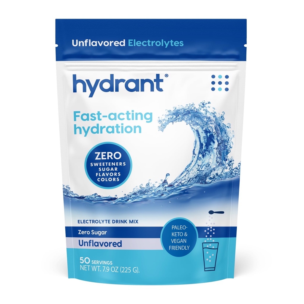 Ενυδάτωση - Bulk Hydration Powder, Unflavored, 50 Εξυπηρετεί γρήγορη δράση Ηλεκτρολυτών Rehydration Powder - Zero Sugar Flavorless Drink Mix για καθημερινή χρήση, Ταξίδια & προπονήσεις