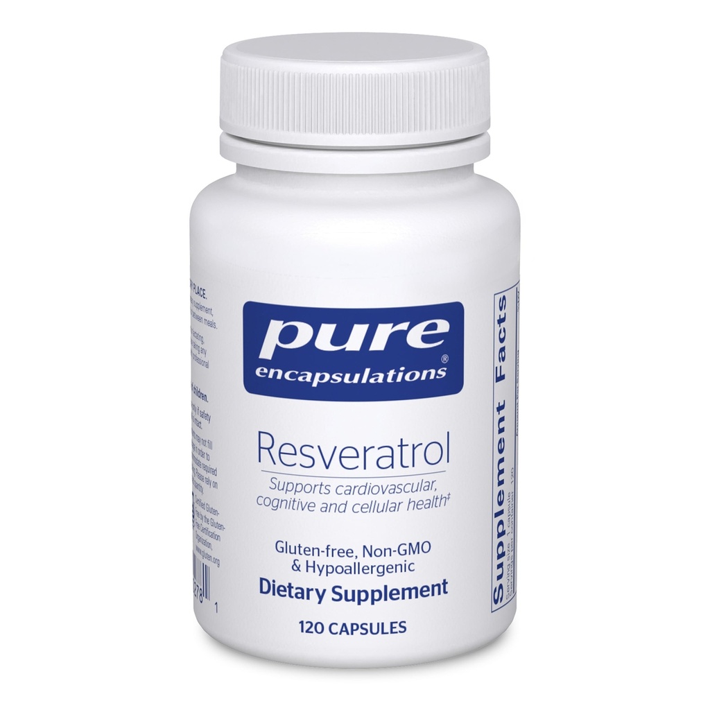Pure Encapsulations Resveratrol - Cardiovascular, Cellular Health & Memory Support* - 40 mg Trans-Resveratrol - Antioxidants Supplement - Gluten Free & Non-GMO - 120 Capsules