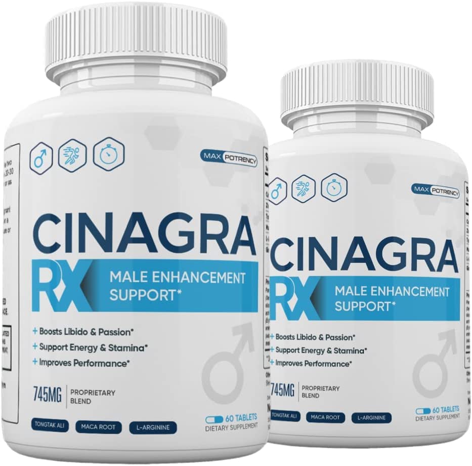 (2 Pack) χάπια Cinagra RX για άνδρες, συμπλήρωμα Cinagra RX Advanced Formula, 120 Count