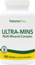 NaturesPlus Ultra-mins - 180 δισκία, συσκευασία 2 - Multi Mineral Complex με ασβέστιο, σίδηρο, μαγνήσιο & ψευδάργυρο - Vegan, χωρίς γλουτένη - 180 συνολικές σερβιέτες