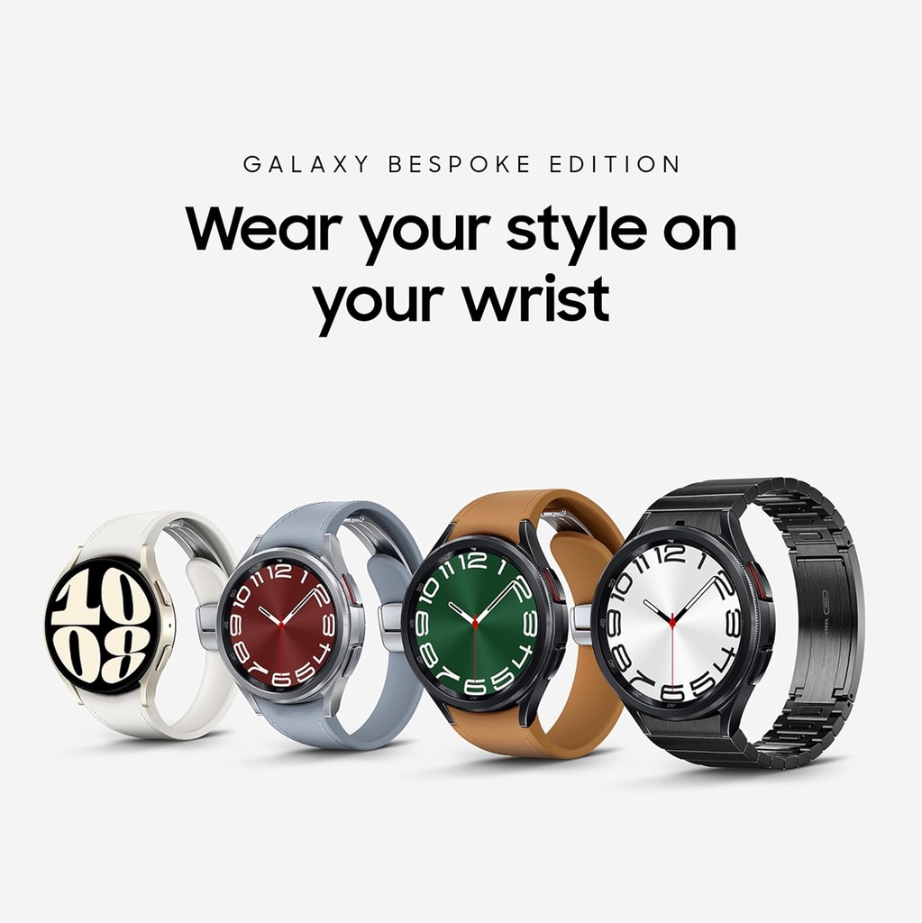 SAMSUNG Galaxy Watch 6 Bespoke Edition 43mm Exclusive Bluetooth Smartwatch, Υγεία, Καταλληλότητα, Ύπνος, HR Tracker, Βελτιωμένη μπαταρία, Sapphire Crystal Glass, US Version, Silver D-Buckle Band, Hybrid Blue