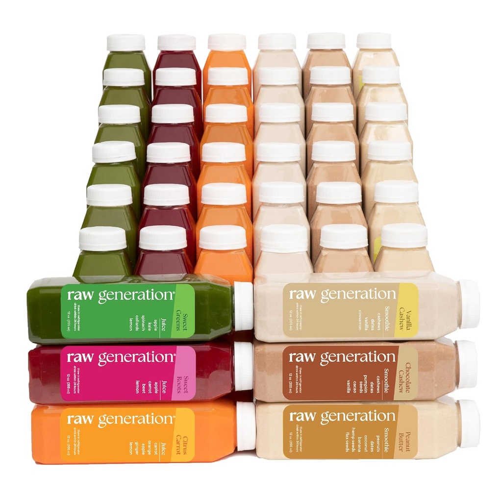 Ακατέργαστη παραγωγή Πρωτεΐνη καθαρισμού – 7-Day Juice & Smoothie Cleanse για απώλεια βάρους, Lean μυών, Μειωμένη Μπλόφα & Αυξημένη ενέργεια – 42 μπουκάλια για την υποστήριξη προπονήσεων και επαναρύθμιση της διατροφής σας