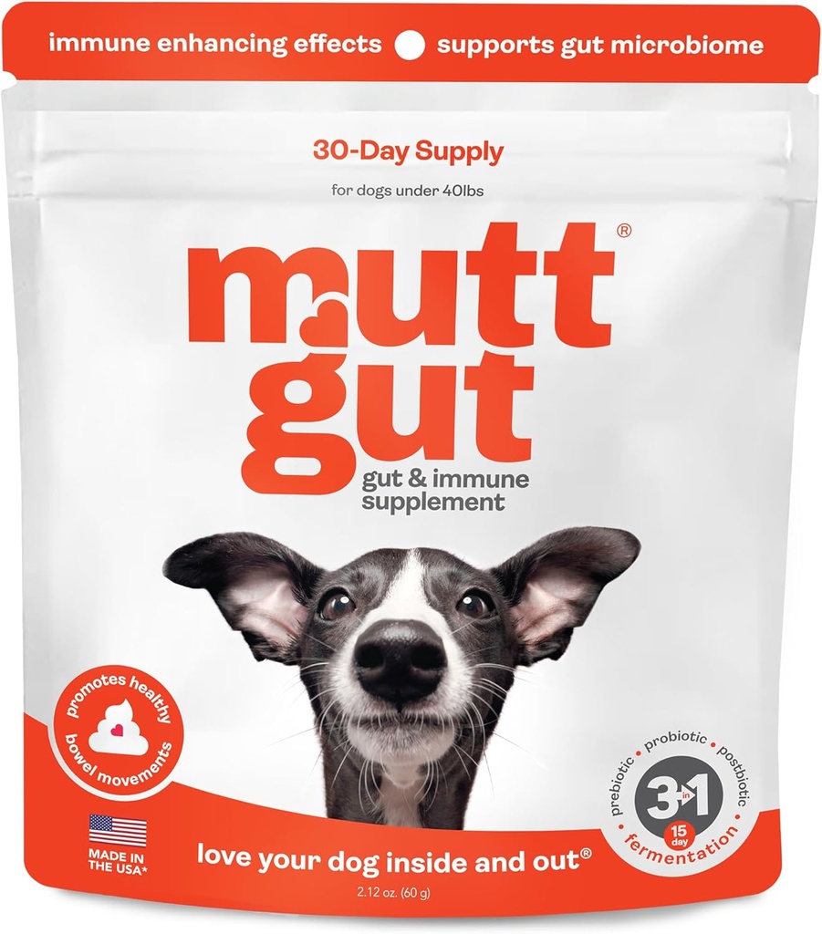 All-Natural 3-in-1 Probiotic, Prebiotic, και Postbiotic συμπλήρωμα σκόνης - Probiotics για σκύλους με 135 δισεκατομμύρια CFUs, Anti Diarrhea, Digestive Enzymes & Antioxidants (60g)