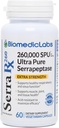 Serra-RX 260.000 SU Serrapeptase -Acid-resist Proteolytic Systemic Enzyme, Μη ΓΤΟ, Χωρίς γλουτένη, Vegan, Υποστηρίζει τον κόλπο, ανοσοποιητικό & πνεύμονα υγεία, 60 Veg κάψουλες