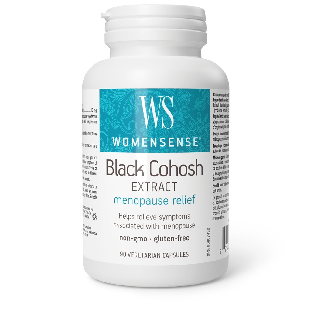 Φυσικοί παράγοντες - WomenSense Women's Black Cohosh Extract 40mg, Εμμηνοπαυσιακή υποστήριξη συμπτώματος, 90 κάψουλες χορτοφάγων