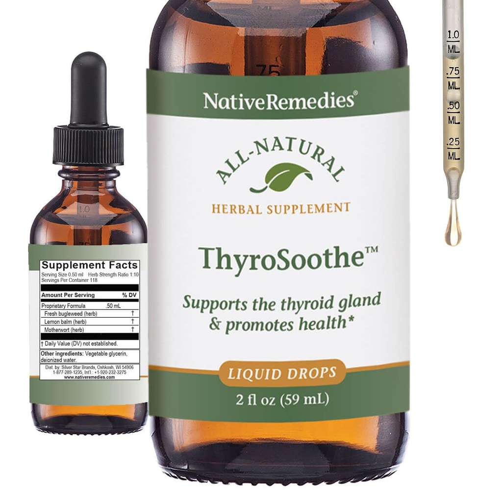 Native Remedies ThyroSoothe - Όλα τα φυσικά βοτανικά συμπληρώματα καταπραΰνει το θυρεοειδές γρίπο - Υποστηρίζει συστηματική ισορροπία στο ενδοκρινικό σύστημα και το θυρεοειδές γρίπο - 59 mL