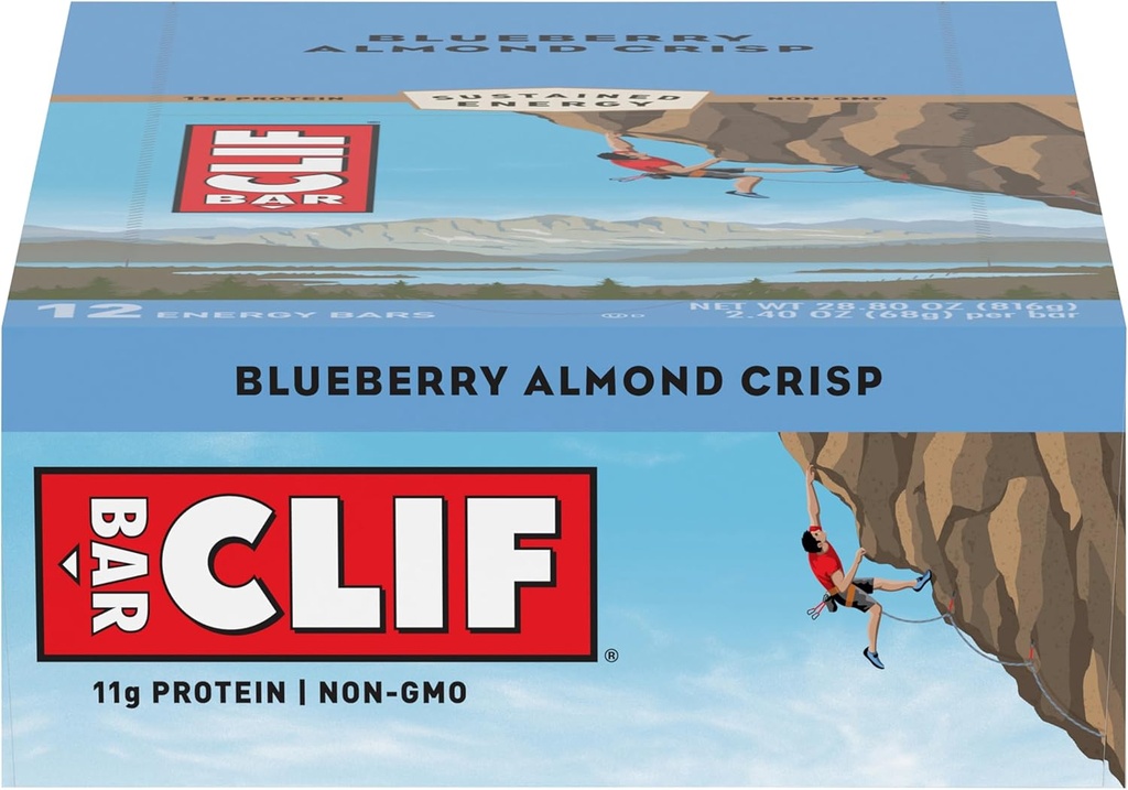 CLIF BARS - Ενεργειακές μπάρες - Βατόμουρο Crisp - (2,4 ουγγιά Protein Bars, 12 κόμης)