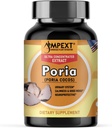 Poria Cocos Mushroom Extract - Premium Quality, Only Fruiting Bodies Extract, Antioxidant, Kidney Support, Calmness & Good Mood, Cardiovascular Boost, 90 Veg Caps.