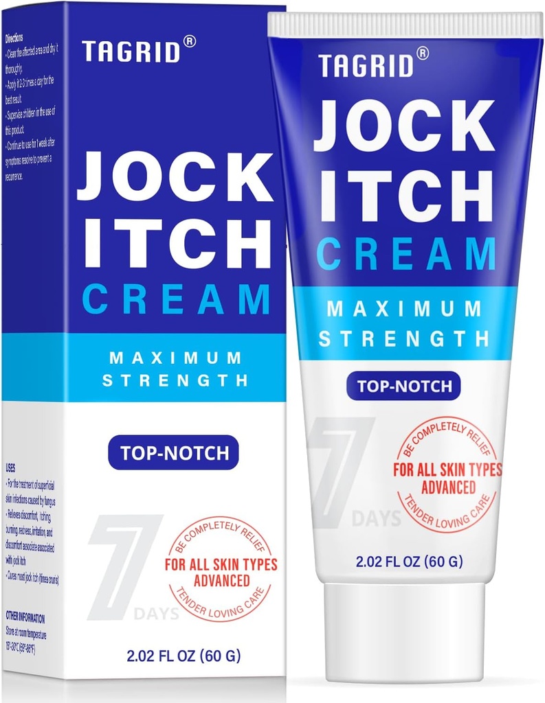TAGRID Jock Itch Cream, Jock Itch, Jock Itch Cream Extra Strength για άνδρες & γυναίκες, Ichy Balls Cream, Θεραπεία Μόλυνσης Μαστού για άνδρες & γυναίκες, Itch Cream - Ισχυρή και γρήγορη - 60g