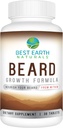 Best Earth Naturals Beard Growth Formula για τους άνδρες Βιταμίνες, θρεπτικά συστατικά, Biotin, Saw Palmetto, και PABA για την ανάπτυξη μαλλιών προσώπου 30 κόμης