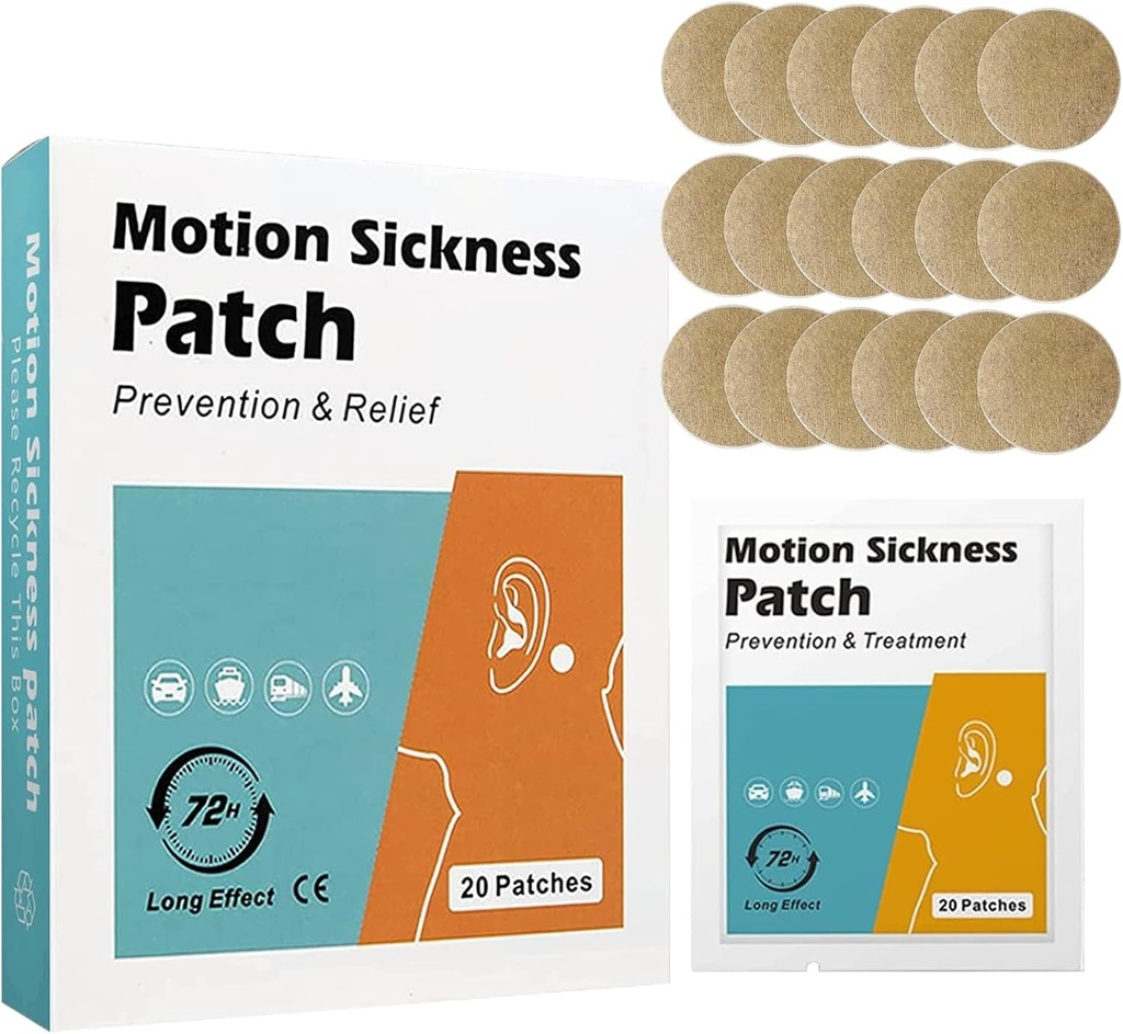 20 Count Motion Sickness Patches - Γρήγορη Δράση Ανακουφίζει Ζάλη από την ναυτία και την ναυτία, κοστούμι για το αυτοκίνητο και το σκάφος Rides, Κρουαζιέρα και αεροπλάνο Travel Patches