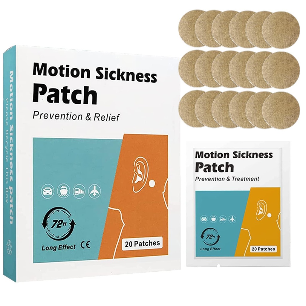 20 Count Motion Sickness Patches - Γρήγορη Δράση Ανακουφίζει Ζάλη από την ναυτία και την ναυτία, κοστούμι για το αυτοκίνητο και το σκάφος Rides, Κρουαζιέρα και αεροπλάνο Travel Patches