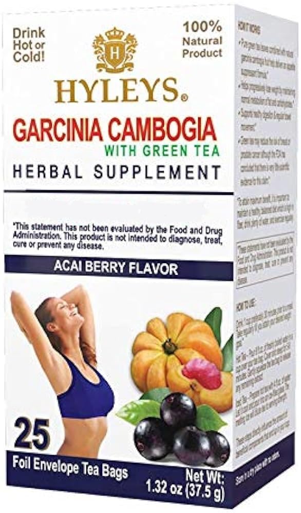 Τσάι Garcinia Cambogia Πράσινο Τσάι με Acai Berry Γεύση - 25 Τσάντες Τσάι (12 πακέτο - 300 Τσάντες Τσάι Σύνολο)