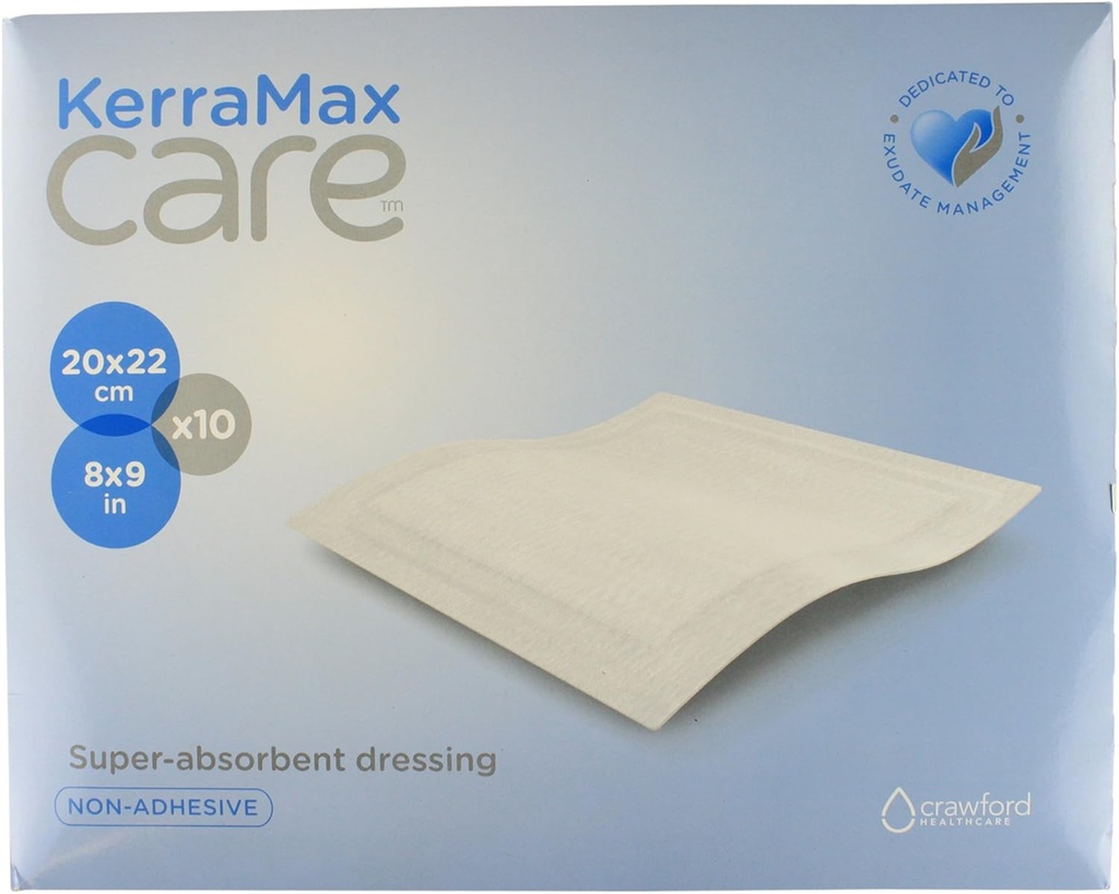 8"x9" Super Absorbent Wound Dressing (PRD500-240) – Absorbs Exudate and Isolates it, Preventing Leaks or Drips for Improved Patient Comfort and Wound Care Treatment (Box of 10)