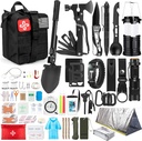 Κιτ επιβίωσης, 250Pcs Κιτ εργαλείων επιβίωσης πρώτων βοηθειών με συμβατή τσάντα συστήματος μοχλών και σκηνή έκτακτης ανάγκης, Κιτ έκτακτης ανάγκης για σεισμό, υπαίθρια περιπέτεια, Πεζοπορία, κυνήγι, δώρα για άνδρες γυναίκες