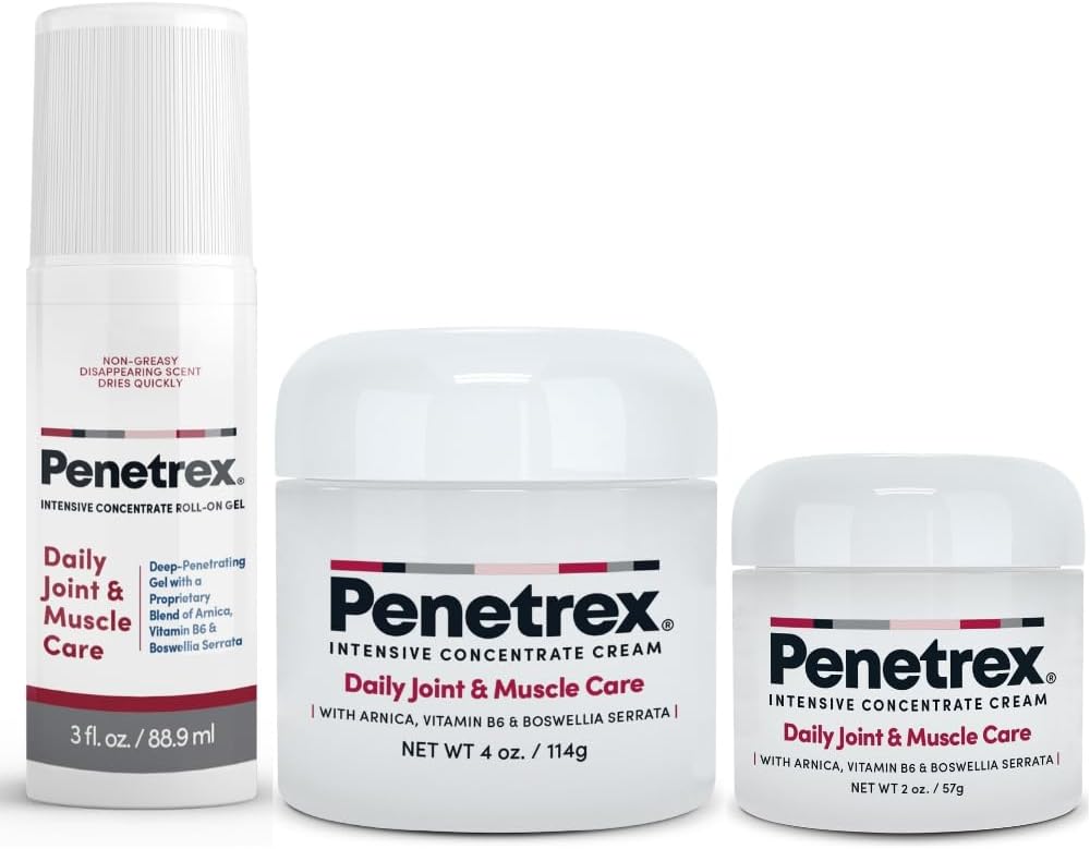 Penetrex Joint & Muscle Therapy Trio - Καταπραϋντική άνεση για την πλάτη, το λαιμό, τα χέρια, τα πόδια - Premium όλο το σώμα, τρίψιμο με Arnica, βιταμίνη B6 MSM & Boswellia - 2oz, 3oz, 4oz